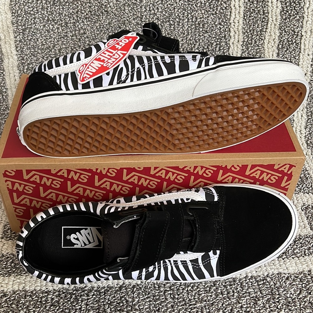 Vans Old Skool V Suede/Canvas Black/Zebra MENS - Picture 4 of 16
